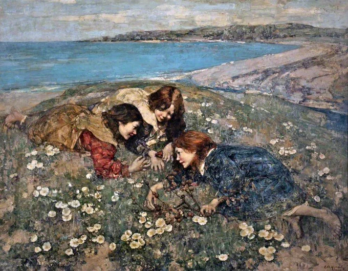 Painting of your girls playing with butterfly