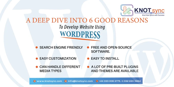 Why you  should use #Wordpress? Here are the top 6 reasons why you should use WordPress platform for your company's website. 