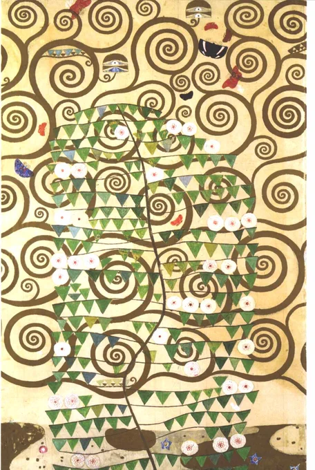 Gustav Klimt, Werkvorlage zum Stocletfries - Der Lebensbaum. CC-PD-Mark
