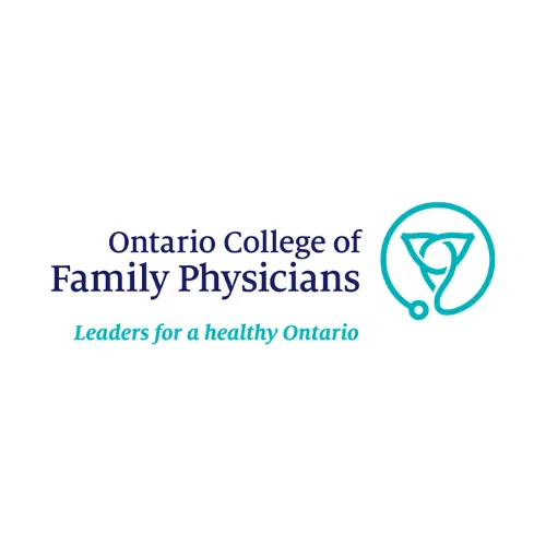 logo of the Ontario College of Family Physicians with slogan "Leaders for a healthy Ontario"