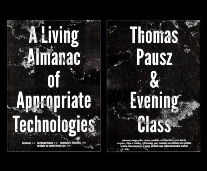 Co-edited and published by Evening Class and artist Thomas Pausz.

The collaboration happened in parallel with Thomas’ residency at the Defina Foundation in London. We hosted a filtering workshop led by Thomas, scanning sections from his collection of The Whole Earth Review magazine according to themes developed during the workshop.

The results of the workshop are published here, along with additional material by Thomas and Evening Class.