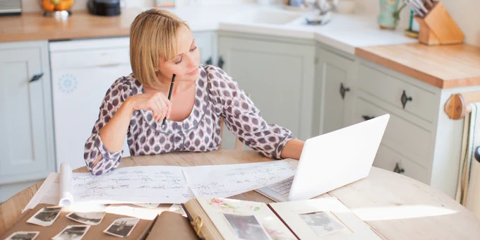 Woman looking at computer