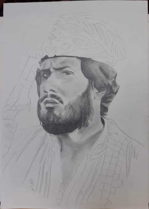 Pencil portrait developing