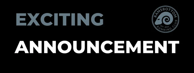 Ramsbottom Running Club logo with text which reads 'Exciting Announcement'