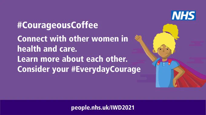 Over the next 3 months you'll be randomly connected with 3 other women in health & care for a virtual cup of coffee to talk, learn and share. Sign up by Thursday 18 March: https://people.nhs.uk/IWD2021/