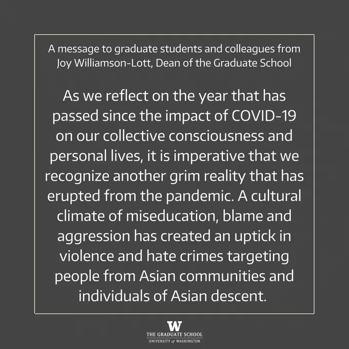 As we reflect on the year that has passed since the impact of COVID-19 on our collective consciousness and personal lives, it is imperative that we recognize another grim reality that has erupted from the pandemic. A cultural climate of miseducation, blame and aggression has created an uptick in violence and hate crimes targeting people from Asian communities and individuals of Asian descent. 