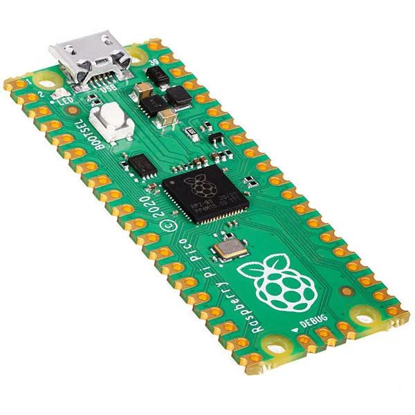 Raspberry Pi Pico, which is a very small and fast microcontroller board