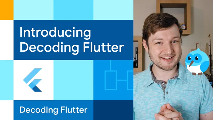 Thumbnail from Youtube video titled, Introducing Decoding Flutter, with an image of the Developer Advocate from the video and text that says, "Introducing Decoding Flutter".
