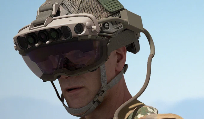 Soldier wearing HoloLens