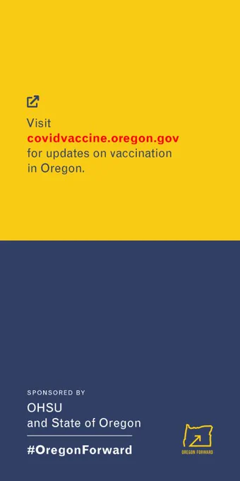Visit https://bit.ly/3cEr6cI for updates on vaccination in Oregon

Sponsored by OHSU and State of Oregon