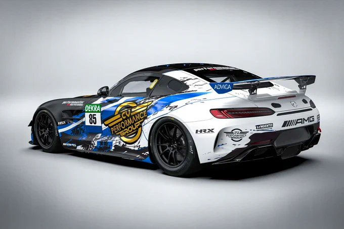 CVperformanceGroup MercedesAMG GT4 for DTM Throphy season 2021 driven by Mathias Salonen (back view)