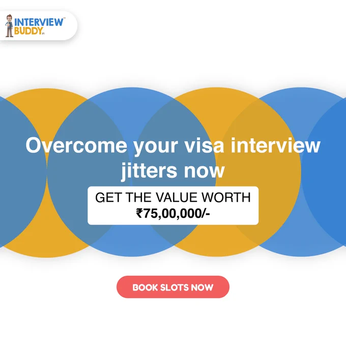 Being a bundle of nerves won't help you get anywhere in your visa interview.

Don't let the gruelling visa interview put to waste your chances of abroad study plans. Practice for your visa interviews with experts from InterviewBuddy.

✔️ Live 1:1 online video based mock interviews with experts
✔️ Constructive feedback with tips to improve upon any weaker areas and bolster confidence
✔️ Unlimited recording access to replay and review your mock interview for self-improvement
✔️ Bolster your confidence and crack your actual visa visa interview with ease
✔️ Email support to help answer any questions post the mock interview
✔️ Trusted by over 20,000 candidates from 25  countries
✔️ Tailored mock interviews to suit your requirements

Book your visa mock interview here - https://rzp.io/l/BZxJ5jvN7 

#hacktheinterview #visainterview #mockinterview