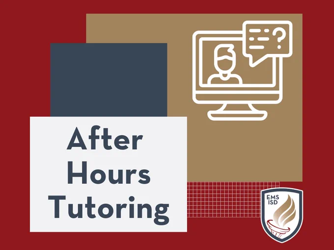 Graphic with EMS ISD logo and computer icon that says, "After Hours Tutoring"