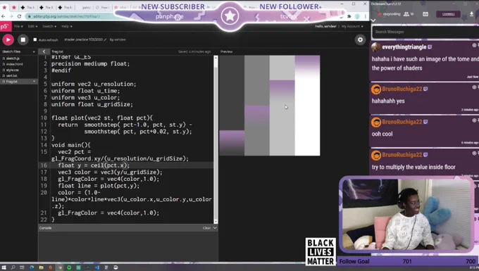 aren davey teaches coding tutorial via twitch