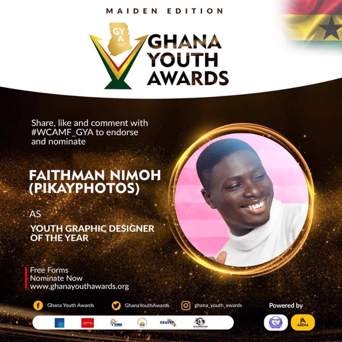 Hello Fam! It's your favorite Artiste😊👨🏿‍🎨
I have been nominated by the Ghana Youth Awards, an initiative by WCAMF & Arena Events

As

Youth Graphic Designer of the Year

To endorse and nominate me:
Kindly Share, like & comment on this photo using
#WCMAF_GYA #WCMAF_GYA21 #WCMAF #ArenaEvents

Don't forget to tag Ghana Youth Awards & Myself on ⤵️

Facebook- @GhanaYouthAwards @pikayphotos
 
Instagram- @Ghana_youth_awards @pikayphotos

 Twitter - @GhanaYouthAwrds @ekownimoh_23
-
-
-
-
-
-
#digitalartistsoninstagram #art_community #digitalartlook #art_daily #ghanastyle #ghanafashion #ghanaian #digitalartpainting #digitalartoftheday #digitalartistoninstagram #kumasi #ghanamade #ghanacelebrities #digitalartgallery #accraghana🇬🇭 #digitalartwork #kumasibusiness #digitalartworks #accraghana #art_camera #ghanaians #digitalartdesign #cr8tivespotlight