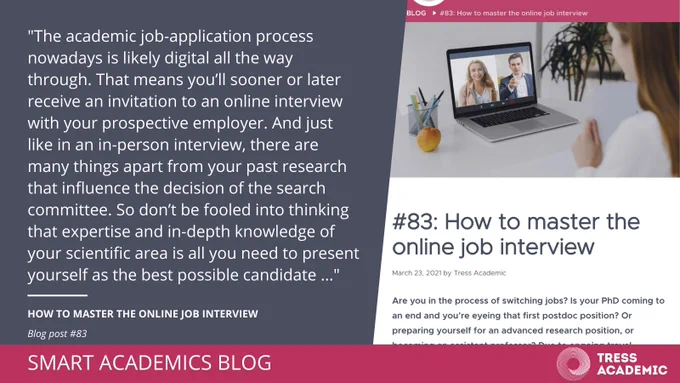 How to master the online job interview - from the SMART ACADEMICS BLOG