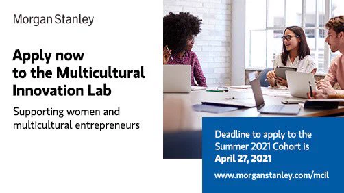 [Apply now] @MorganStanley’s Multicultural Innovation Lab is accepting applications from early-stage tech #startups for their next accelerator cohort. Details at https://msft.it/6015VuMsH
