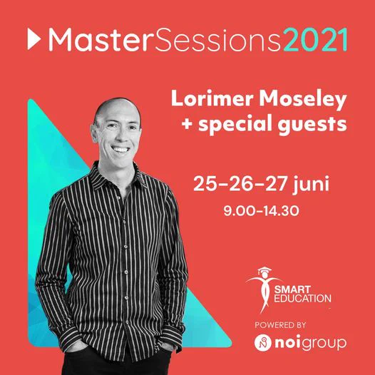 ➡Einde juni organiseren we namelijk een online cursus met niemand minder dan Lorimer Moseley en dit in samenwerking met de Noigroup Australia.
➡Moest je Lorimer niet kennen : hij is de autoriteit als het gaat over pijnonderzoek, kinesitherapeut en vooral een ongelooflijk fantastische spreker. Lorimer stond al jaren op ons verlanglijstje en we zijn dan ook bijzonder blij hem in ons aanbod te kunnen opnemen.
➡En wat het nog fantastischer maakt is dat Lorimer enkele gasten zal verwelkomen met oa niemand minder dan David Butler (and guess what : die stond dus ook al jaren op ons lijstje).
📍Dus, heb je zin in 3 dagen absolute fun, entertainment en vooral heel veel kennis van de bovenste plank, twijfel dan niet langer en schrijf je meteen in via deze link :   https://smarteducation.be/cursus/noigroup-mastersessions-lorimer-moseley-guests-live/ 
Wij zitten alvast op de eerste rij 😉!