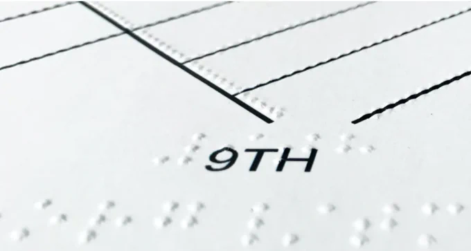 A portion of a tactile map