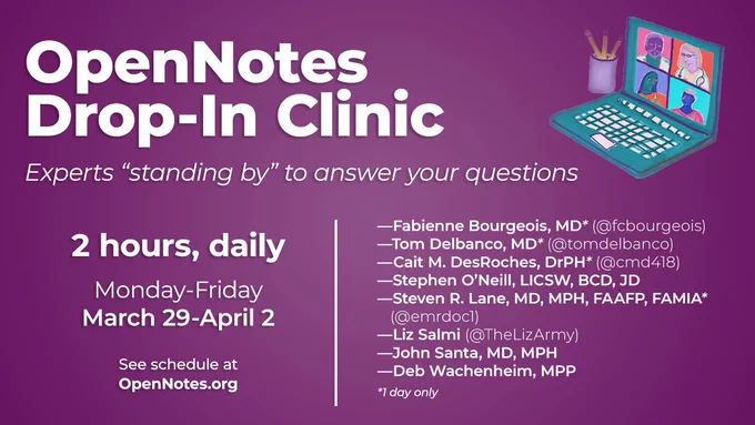 OpenNotes “Drop-In Clinic” Prepares U.S. Healthcare Professionals for Federal Rule Mandating Open Visit Notes