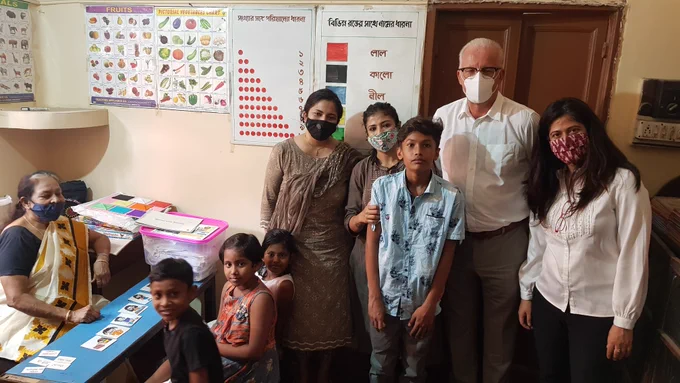 GK team with children at the SHIRC NGO location