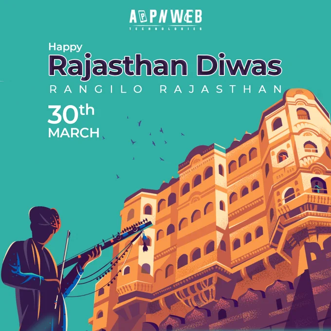 Let us celebrate the colors of bravery and culture on #Rajasthan_Day.
We should be proud of our state and its history.
Happy Rajasthan Diwas.
Visit us:- https://bit.ly/3rbWt26
#rajasthandiwas #rajasthantourism #rajasthani #rajasthandiaries #rajasthanroyals #mobileappdevelopment #flutter #jaipurdiaries #appdevelopment #rajputana #rajasthan #traditions #music #apnorajasthan #rangilorajasthan