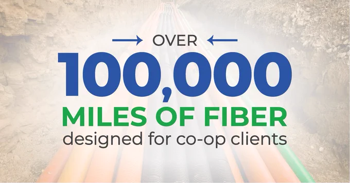 Over 100,000 miles of fiber designed for co-op clients