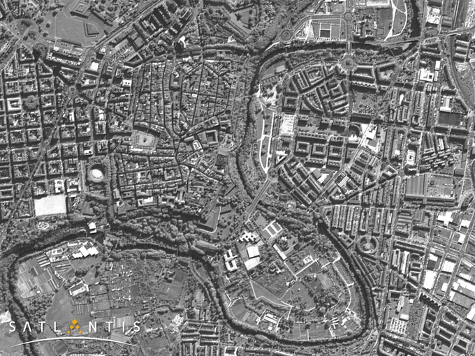 Pamplona (Spain) seen by iSIM IOD 2020. SATLANTIS