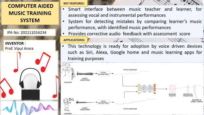 A Smart vocal & musical instrument training system has been developed by Prof. Vipul Arora at #IITKanpur, providing an interface to detect mistakes in musical performances with auditory feedbacks.
