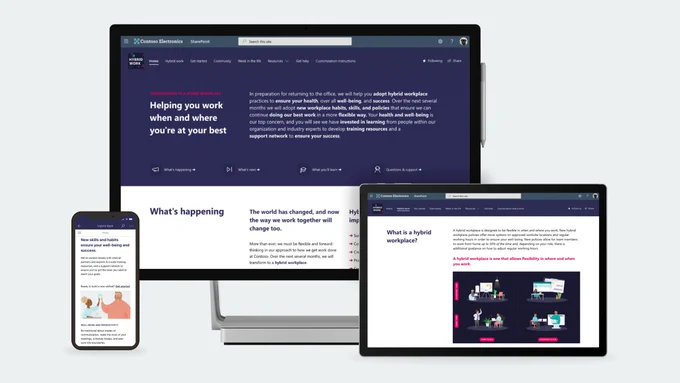 A graphic of the Workplace transformation site template for SharePoint.
