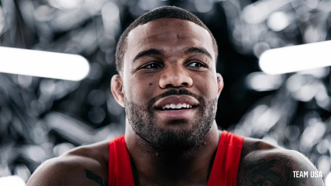 Jordan Burroughs smiling on camera. 