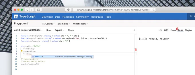 A picture of the TypeScript Playground
