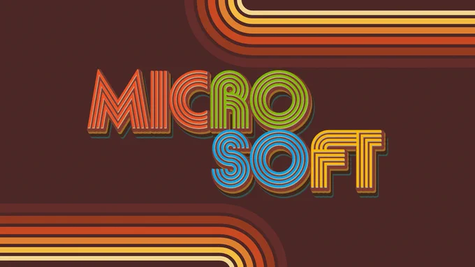 Image of the Microsoft logo in a very 70s font.