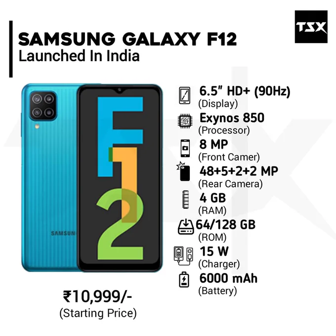 Samsung Galaxy F12 Or F02s Goes Official In India

Follow us for Tech Updates @TECHSmartX

#samsunggalaxy #samsunggalaxyf12
#iqoo #galaxyF12 #pocox3 #vivov20 #vivophotography #galaxynote #realme8 
#smartphone #picoftheday  #samsunggalaxy  #xiaomiindia
#samsungphotography #phone #5g #redminote10pro  #realme7
#realmenarzo30pro #instatech #RedmiNote9Pro
#realme #gadget #iqooindia  #realme8pro #redminote10 #TechSmartX #TechSmartXUpdates #TechSmartXTeam
