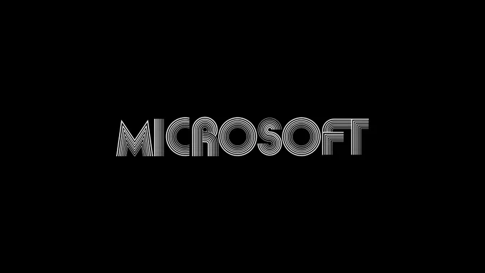 Photo of Microsoft's first-ever logo in 1975.