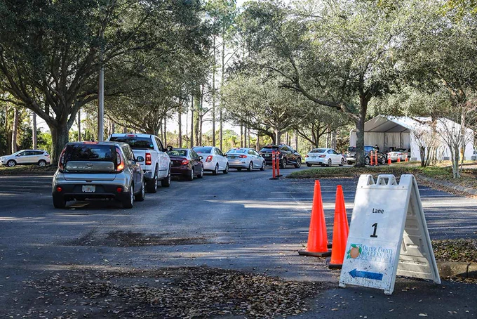 Drive through COVID testing event