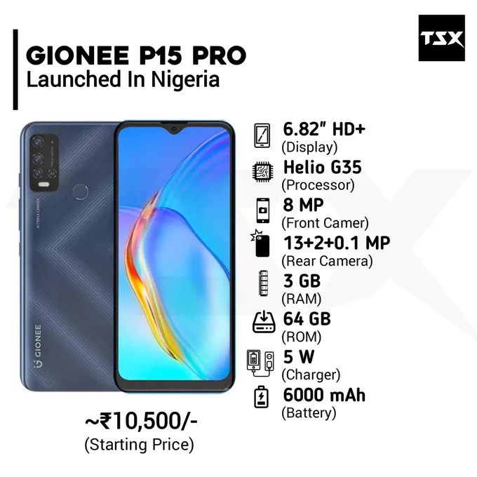 Gionee launches budget phone in Nigeria with Helio G35 and 6000mAh battery.

Follow us for Tech Updates @TECHSmartX

#gionee #gioneep15pro #p15pro #oppof19pro #infinix #infinixsmart5 #infinixsmart #micromaxinab #micromax #xiaomi #redmik30pro #nokia #nokia34 #samsung #oppo #vivo #xiaomi #mi #realme #apple #smartphones #mobiles #technews #techie #technology #TechSmartX #TechSmartXUpdates #TechSmartXTeam