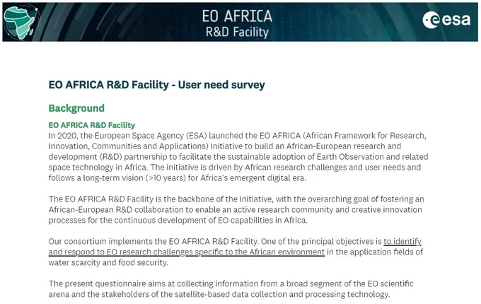 EO Africa R&D User Needs Survey