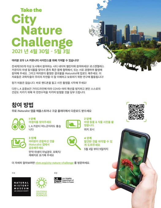 A flyer regarding the City Nature Challenge activity using the iNaturalist app.