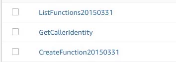 ListFunctions20150331
GetCallerIdentity
CreateFunction20150331