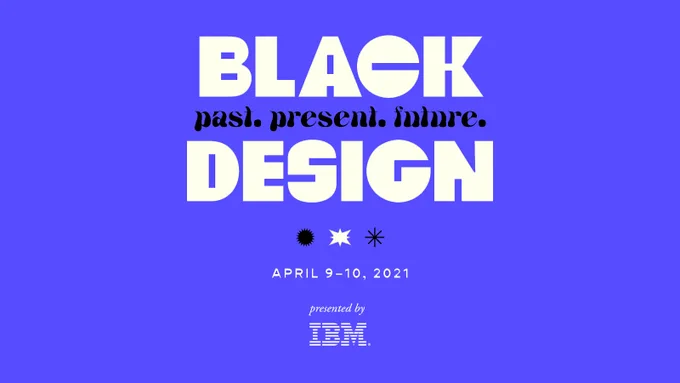 Blue graphic with text: "Black Design"