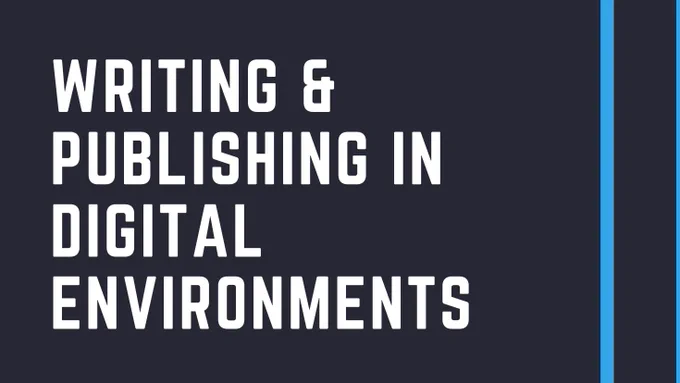 Part of the book cover for "Writing and Publishing in Digital Environments."