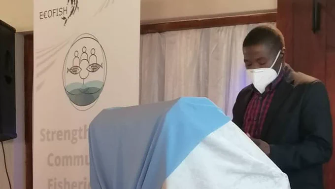 Hon. Bonifastus Wakudumo during the KAZA project launch