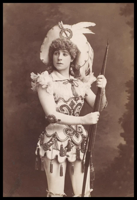 Nellie Farren in the title role of Little Robin Hood, Gaiety Theatre, 1882 @V_and_A