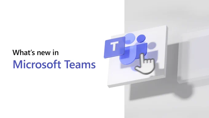Text reads "What's new in Microsoft Teams" with Microsoft Teams logo displayed. 