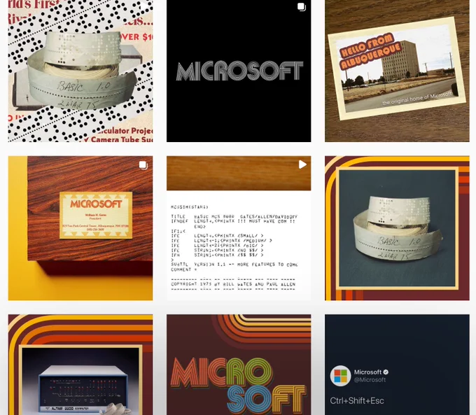 Microsoft History on Instagram