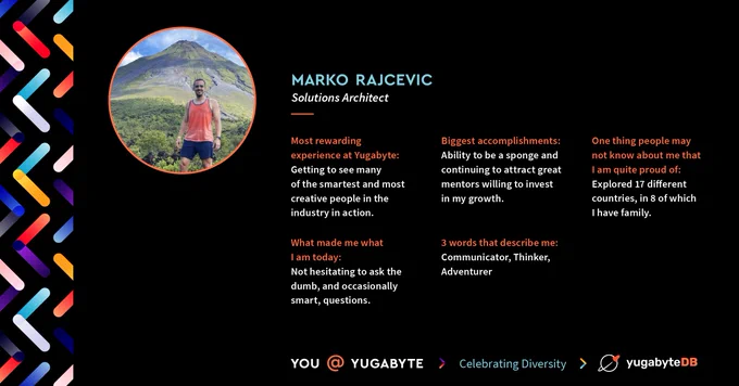 About Marko Rajcevic at Yugabyte