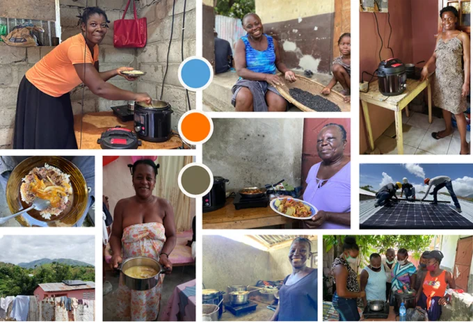 Some of the smiling faces of the electric cooking vanguard of Les Anglais, Haiti. Pressure cookers, induction cook tops, smart meters and solar panels.
