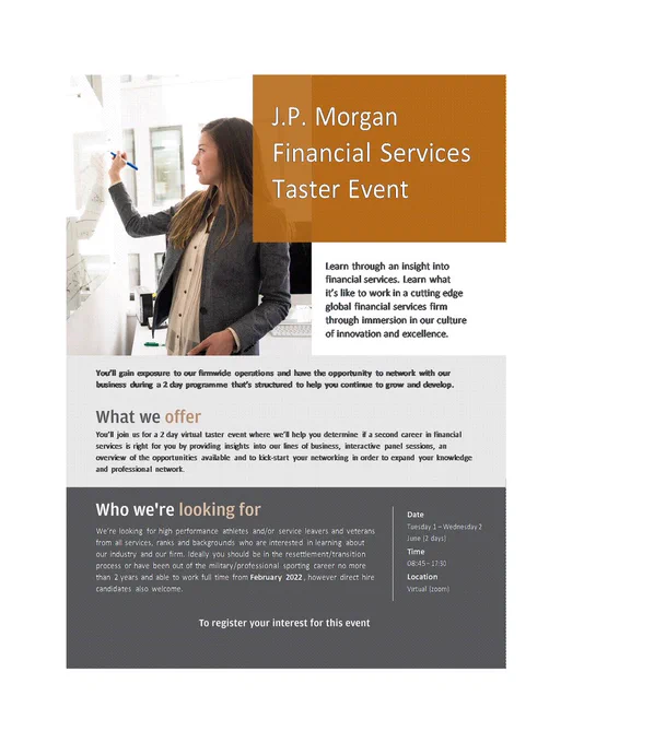 J.P. Morgan Financial Services Taster Event - 1 June 2021
