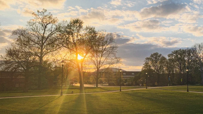 Sunset on Ohio University's Athens campus.